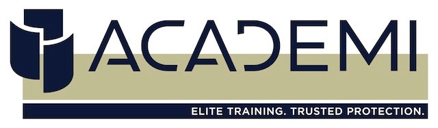 Academi logo with the tagline 'Elite Training. Trusted Protection.'